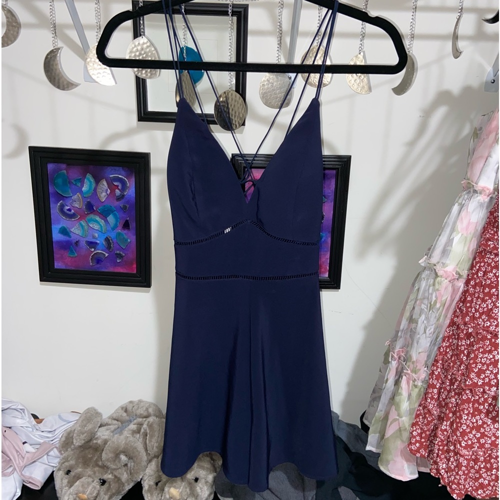 Navy Blue Cutout Romper